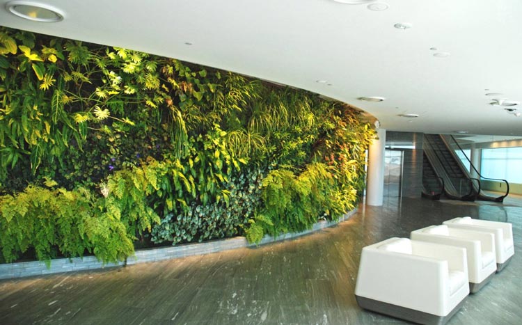 酒店仿真植物墙图片大全，酒店大堂仿真植物墙装饰定制设计-成都芮芸景观艺术公司